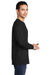 Port & Company PC099LSP Mens Beach Wash Long Sleeve Crewneck T-Shirt w/ Pocket Black Model Side