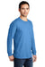 Port & Company PC099LSP Mens Beach Wash Long Sleeve Crewneck T-Shirt w/ Pocket Blue Moon Model 3q