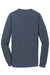 Port & Company PC099LSP Mens Beach Wash Long Sleeve Crewneck T-Shirt w/ Pocket Denim Blue Flat Back