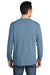 Port & Company PC099LSP Mens Beach Wash Long Sleeve Crewneck T-Shirt w/ Pocket Mist Blue Model Back