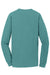 Port & Company PC099LSP Mens Beach Wash Long Sleeve Crewneck T-Shirt w/ Pocket Peacock Green Flat Back