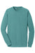 Port & Company PC099LSP Mens Beach Wash Long Sleeve Crewneck T-Shirt w/ Pocket Peacock Green Flat Front