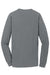 Port & Company PC099LSP Mens Beach Wash Long Sleeve Crewneck T-Shirt w/ Pocket Pewter Grey Flat Back