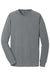 Port & Company PC099LSP Mens Beach Wash Long Sleeve Crewneck T-Shirt w/ Pocket Pewter Grey Flat Front