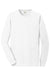 Port & Company PC099LSP Mens Beach Wash Long Sleeve Crewneck T-Shirt w/ Pocket White Flat Front