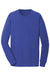 Port & Company PC099LS Mens Beach Wash Long Sleeve Crewneck T-Shirt Iris Blue Flat Front