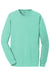 Port & Company PC099LS Mens Beach Wash Long Sleeve Crewneck T-Shirt Cool Mint Green Flat Front