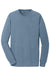 Port & Company PC099LS Mens Beach Wash Long Sleeve Crewneck T-Shirt Denim Blue Flat Front