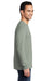 Port & Company PC099LS Mens Beach Wash Long Sleeve Crewneck T-Shirt Dove Grey Model Side