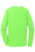 Port & Company PC099LS Mens Beach Wash Long Sleeve Crewneck T-Shirt Neon Green Flat Back