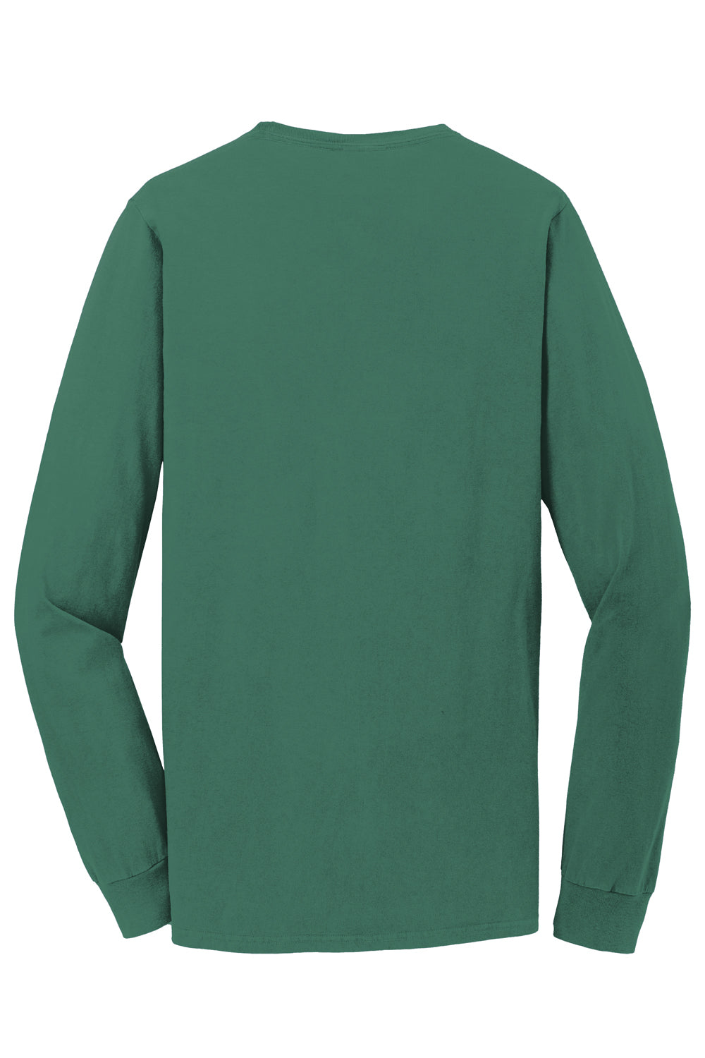 Port & Company PC099LS Mens Beach Wash Long Sleeve Crewneck T-Shirt Nordic Green Flat Back