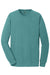 Port & Company PC099LS Mens Beach Wash Long Sleeve Crewneck T-Shirt Peacock Green Flat Front