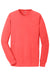 Port & Company PC099LS Mens Beach Wash Long Sleeve Crewneck T-Shirt Poppy Red Flat Front