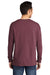 Port & Company PC099LS Mens Beach Wash Long Sleeve Crewneck T-Shirt Wineberry Model Back