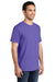 Port & Company PC099P Mens Beach Wash Short Sleeve Crewneck T-Shirt w/ Pocket Amethyst Purple Model 3q