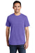 Port & Company PC099P Mens Beach Wash Short Sleeve Crewneck T-Shirt w/ Pocket Amethyst Purple Model Front