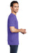 Port & Company PC099P Mens Beach Wash Short Sleeve Crewneck T-Shirt w/ Pocket Amethyst Purple Model Side