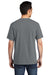 Port & Company PC099P Mens Beach Wash Short Sleeve Crewneck T-Shirt w/ Pocket Coal Grey Model Back