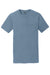 Port & Company PC099P Mens Beach Wash Short Sleeve Crewneck T-Shirt w/ Pocket Denim Blue Flat Front