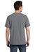 Port & Company PC099P Mens Beach Wash Short Sleeve Crewneck T-Shirt w/ Pocket Pewter Grey Model Back