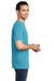 Port & Company PC099P Mens Beach Wash Short Sleeve Crewneck T-Shirt w/ Pocket Tidal Wave Blue Model Side