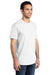 Port & Company PC099P Mens Beach Wash Short Sleeve Crewneck T-Shirt w/ Pocket White Model 3q