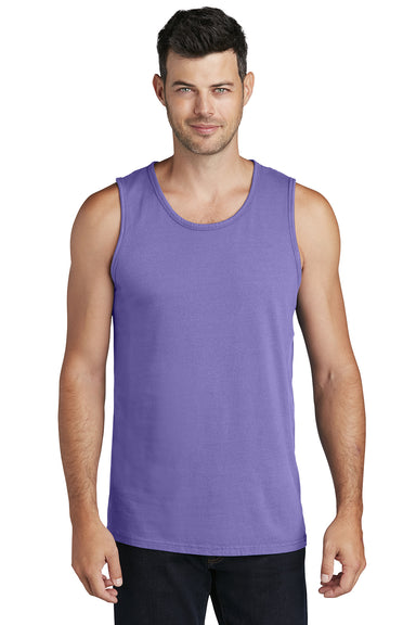 Port & Company PC099TT Mens Beach Wash Tank Top Amethyst Purple Model Front