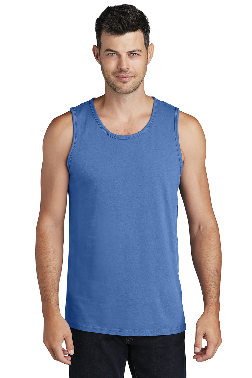 Port & Company PC099TT Mens Beach Wash Tank Top Blue Moon Model Front