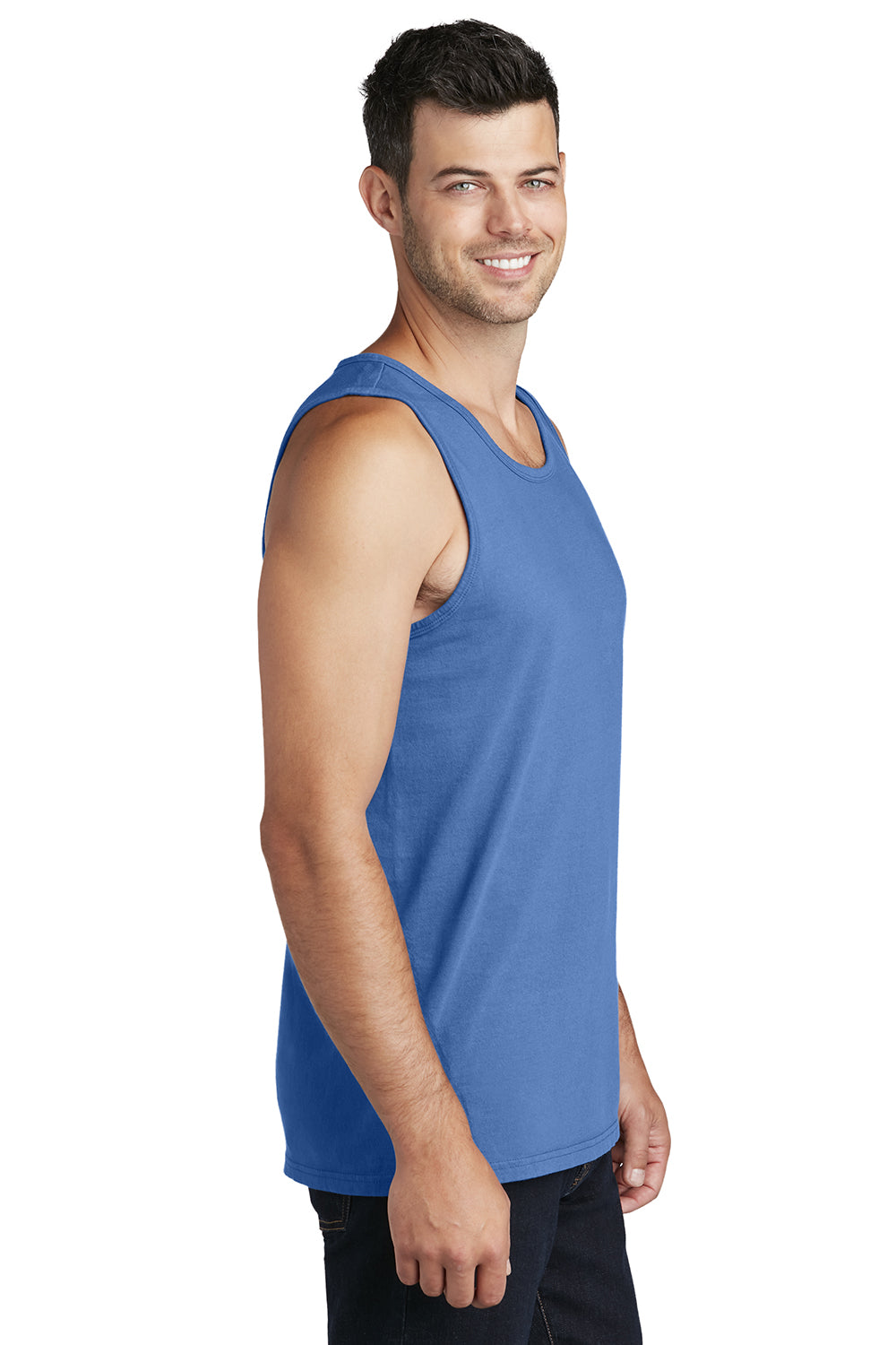 Port & Company PC099TT Mens Beach Wash Tank Top Blue Moon Model Side