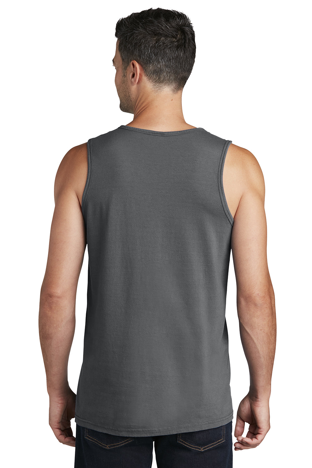 Port & Company PC099TT Mens Beach Wash Tank Top Coal Grey Model Back