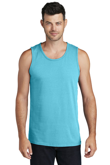 Port & Company PC099TT Mens Beach Wash Tank Top Tidal Wave Blue Model Front