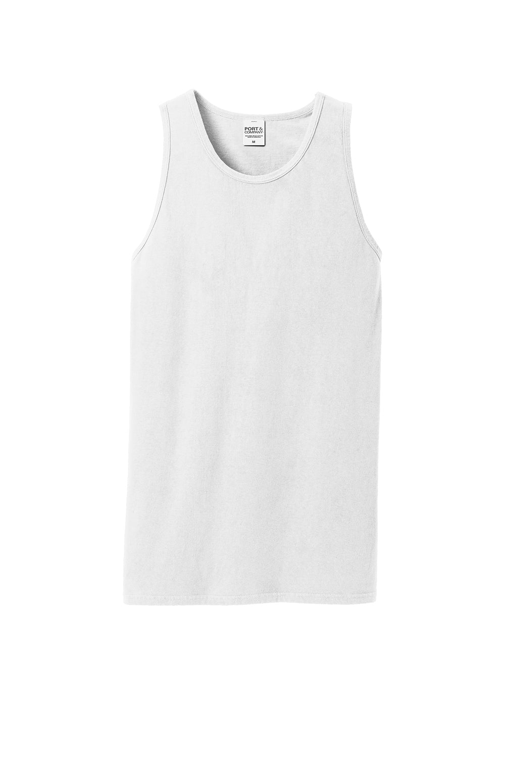 Port & Company PC099TT Mens Beach Wash Tank Top White Flat Front