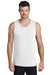 Port & Company PC099TT Mens Beach Wash Tank Top White Model Front