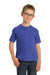 Port & Company PC099Y Youth Beach Wash Short Sleeve Crewneck T-Shirt Iris Blue Model Front