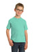 Port & Company PC099Y Youth Beach Wash Short Sleeve Crewneck T-Shirt Cool Mint Green Model Front