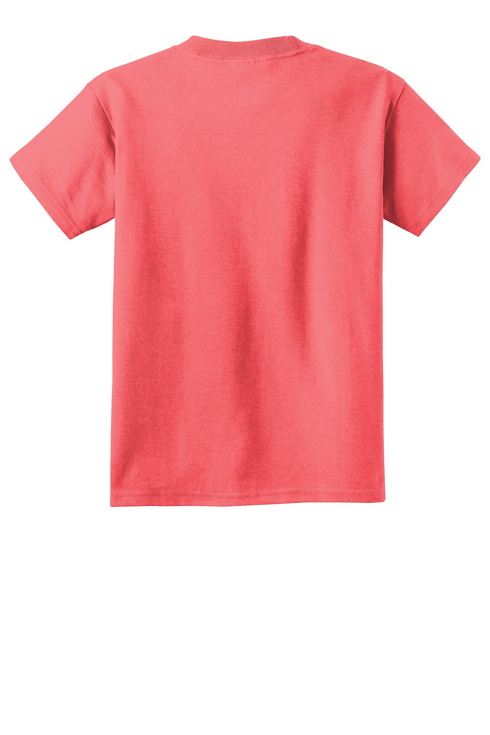 Port & Company PC099Y Youth Beach Wash Short Sleeve Crewneck T-Shirt Fruit Punch Pink Flat Back