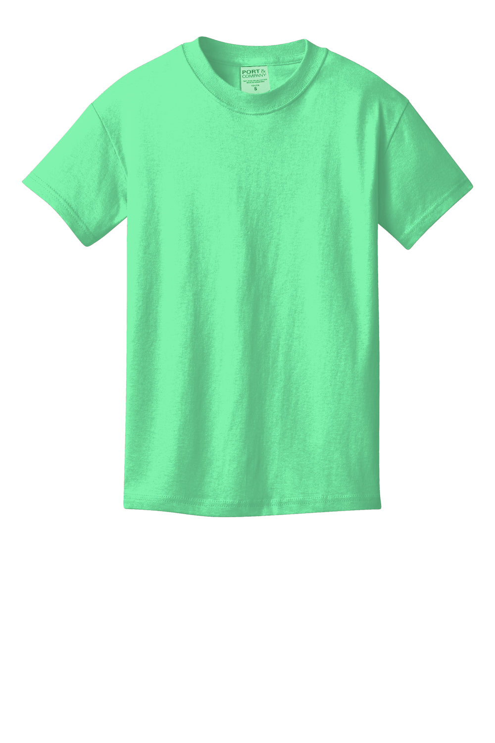 Port & Company PC099Y Youth Beach Wash Short Sleeve Crewneck T-Shirt Jadeite Green Flat Front