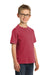 Port & Company PC099Y Youth Beach Wash Short Sleeve Crewneck T-Shirt Merlot Red Model 3q