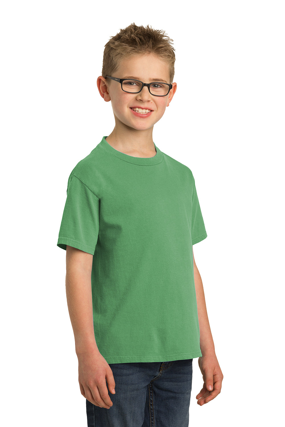 Port & Company PC099Y Youth Beach Wash Short Sleeve Crewneck T-Shirt Safari Green Model 3q