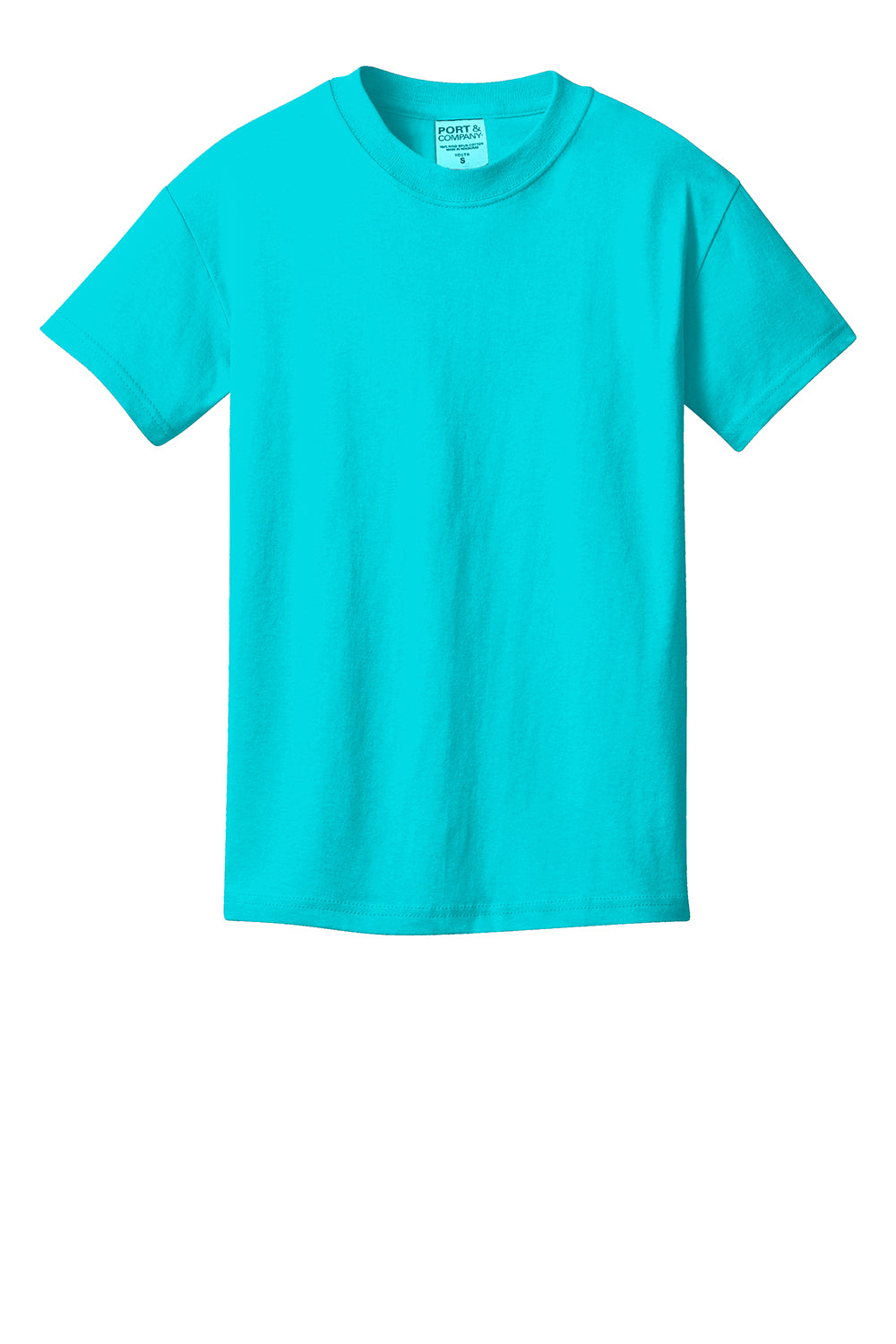 Port & Company PC099Y Youth Beach Wash Short Sleeve Crewneck T-Shirt Tidal Wave Blue Flat Front