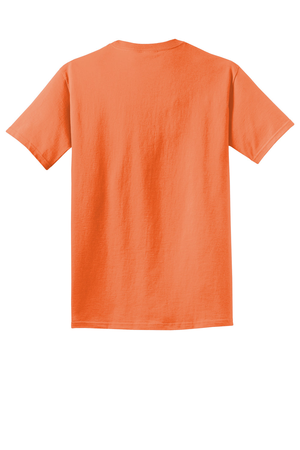 Port & Company PC099 Mens Beach Wash Short Sleeve Crewneck T-Shirt Cantaloupe Orange Flat Back