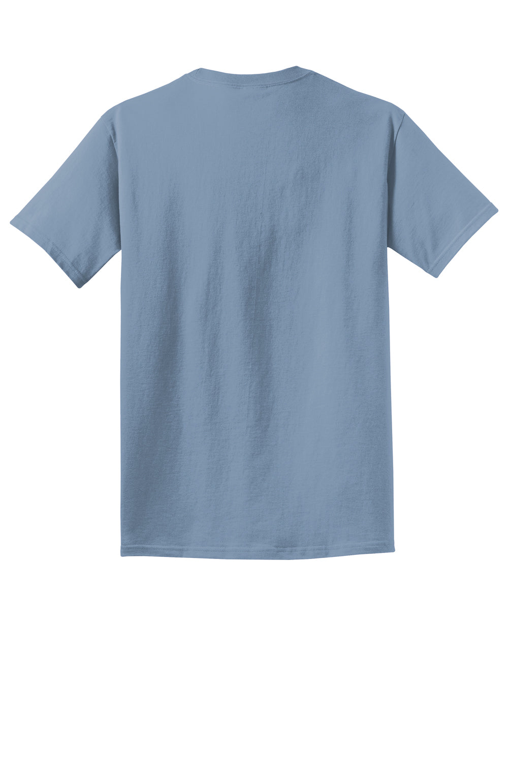 Port & Company PC099 Mens Beach Wash Short Sleeve Crewneck T-Shirt Faded Denim Blue Flat Back