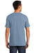 Port & Company PC099 Mens Beach Wash Short Sleeve Crewneck T-Shirt Faded Denim Blue Model Back