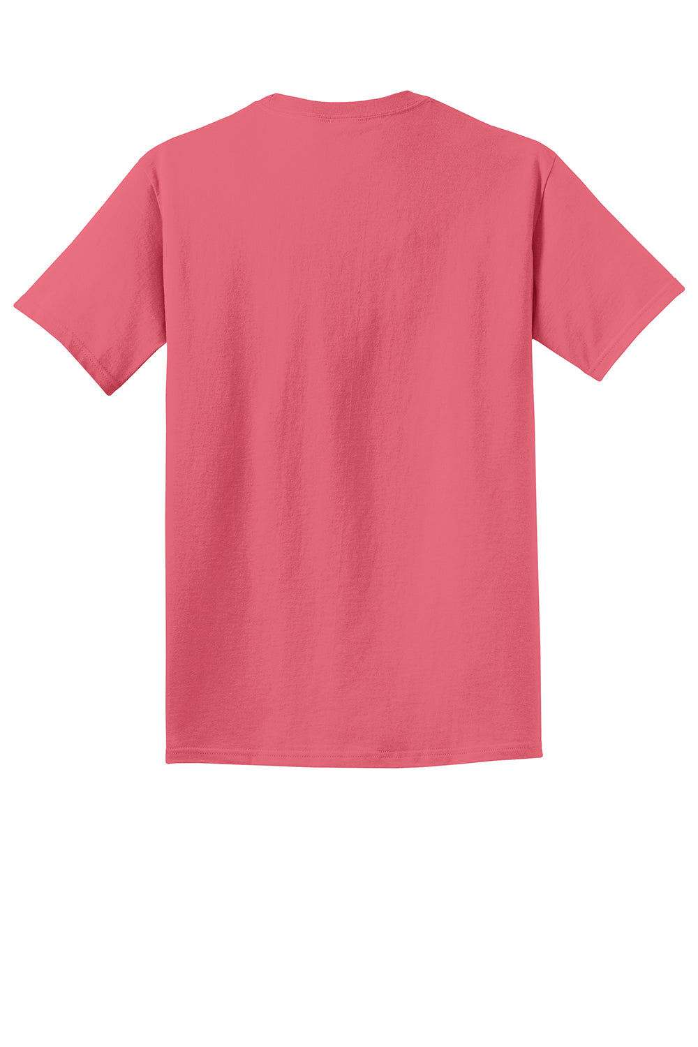 Port & Company PC099 Mens Beach Wash Short Sleeve Crewneck T-Shirt Fruit Punch Pink Flat Back