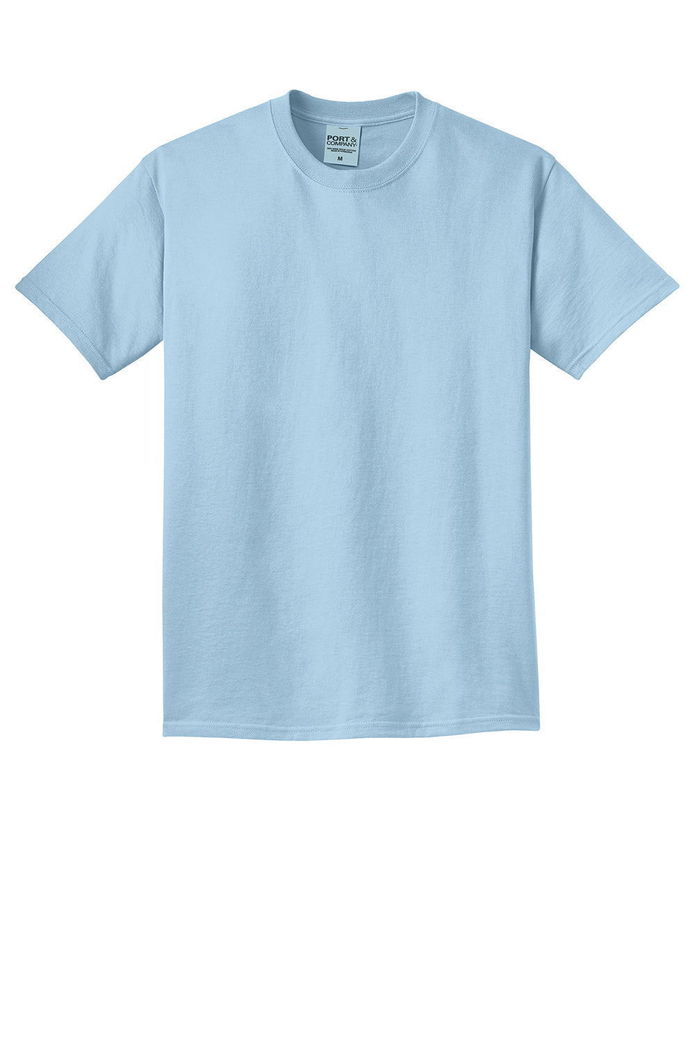 Port & Company PC099 Mens Beach Wash Short Sleeve Crewneck T-Shirt Glacier Blue Flat Front