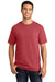 Port & Company PC099 Mens Beach Wash Short Sleeve Crewneck T-Shirt Merlot Red Model Front