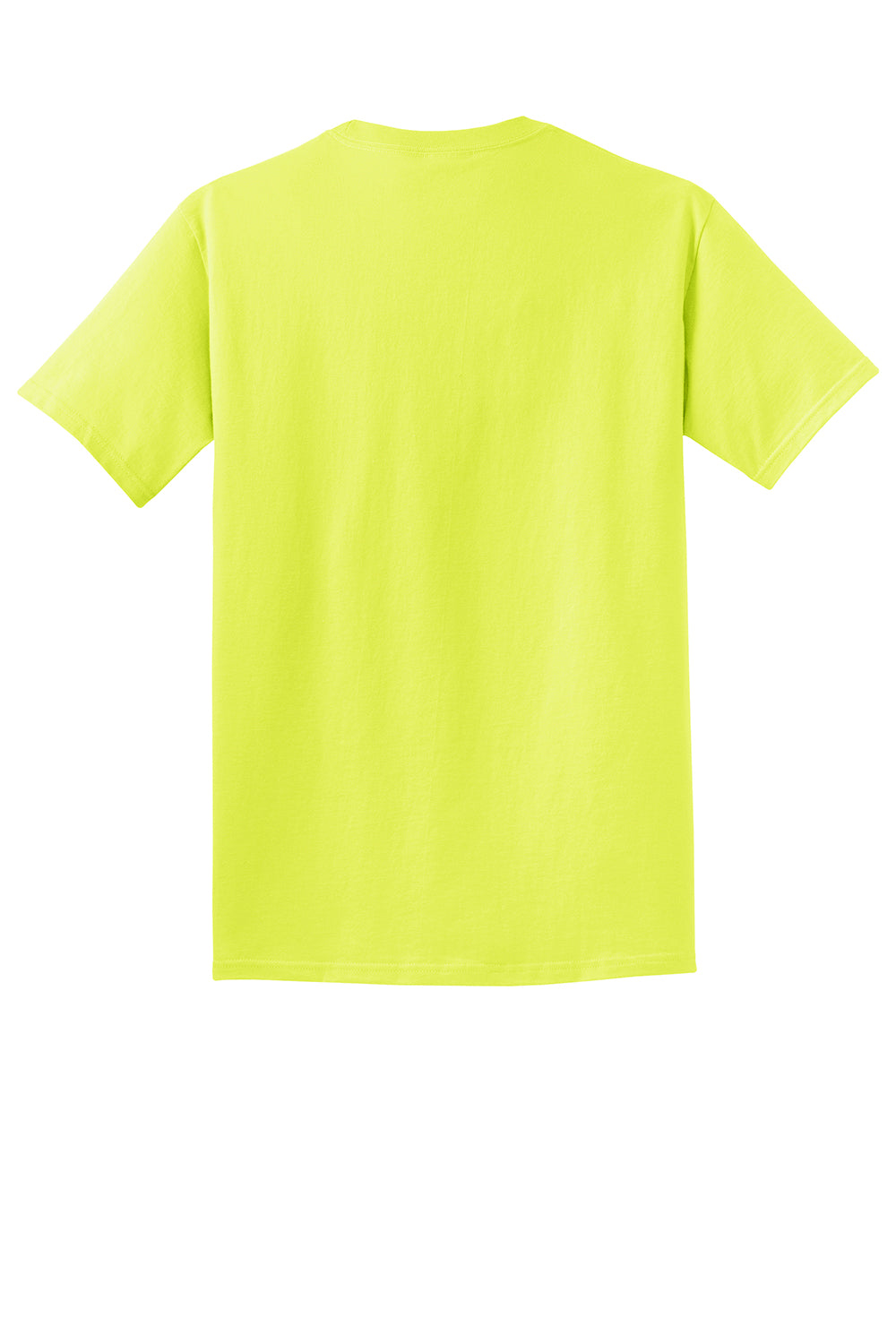 Port & Company PC099 Mens Beach Wash Short Sleeve Crewneck T-Shirt Neon Yellow Flat Back