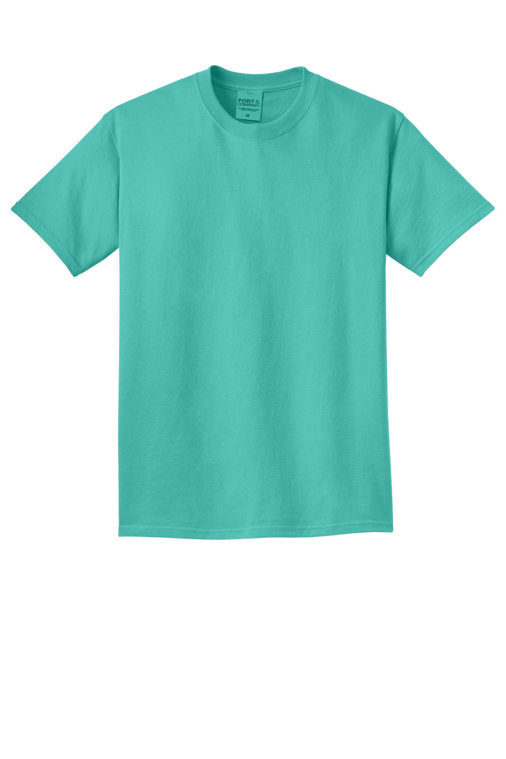 Port & Company PC099 Mens Beach Wash Short Sleeve Crewneck T-Shirt Peacock Green Flat Front