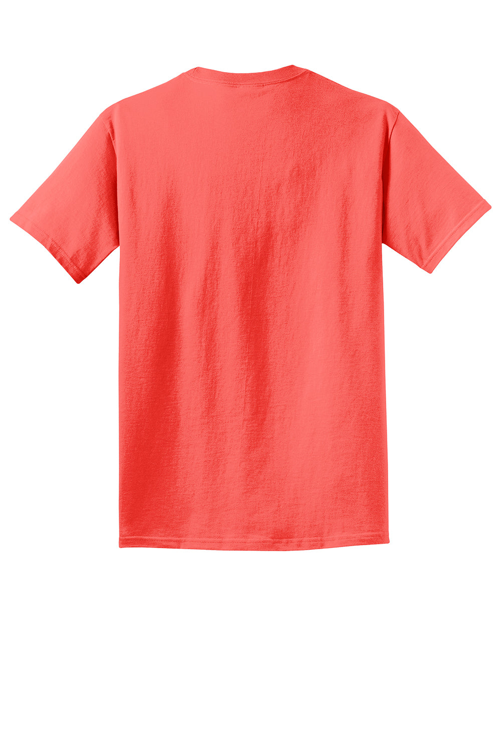 Port & Company PC099 Mens Beach Wash Short Sleeve Crewneck T-Shirt Poppy Red Flat Back