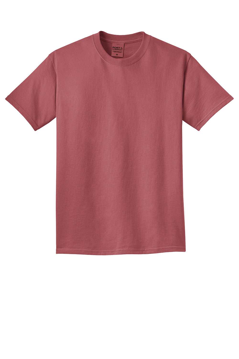 Port & Company PC099 Mens Beach Wash Short Sleeve Crewneck T-Shirt Red Rock Flat Front